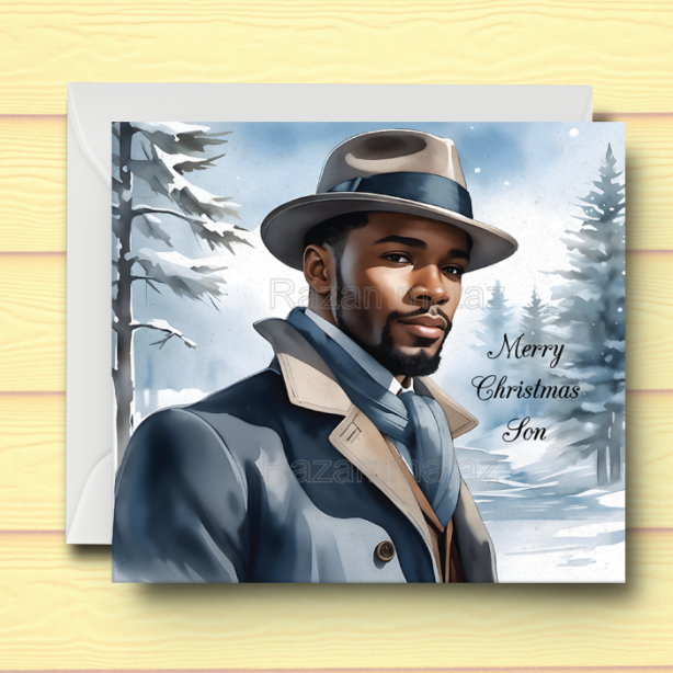 Black Man A Christmas Card